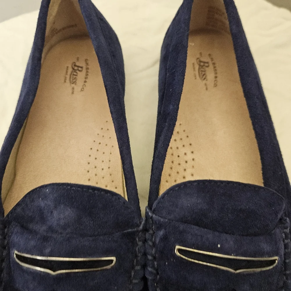 G.H.Bass & Co Navy Suede Moccasins Women Size 9 - Picture 7 of 14